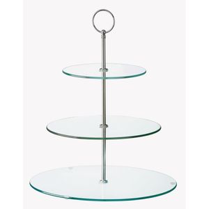 Glass Three Tiered Afternoon Tea Cake Stand - GL080 - 1