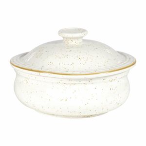 Churchill Stonecast Lidded Stew Pots Barley White 430ml (Pack of 6) - DW396 - 1