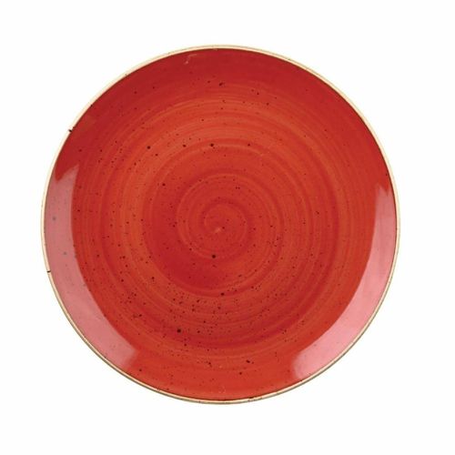 Churchill Stonecast Round Coupe Bowl Berry Red 248mm (Pack of 12) - DB064 - 1