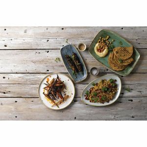 Churchill Stonecast Triangular Chefs Plates Duck Egg 304 x 205mm (Pack of 6) - FC159 - 3