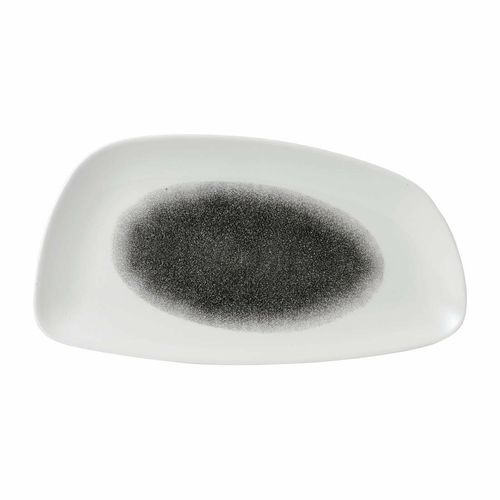Churchill Raku Geo Plates Quartz Black 346x171mm (Pack of 6) - FD830 - 1