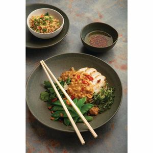Olympia Build-a-Bowl Green Flat Bowls 250mm (Pack of 4) - FC711 - 3