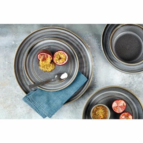 Olympia Cavolo Flat Round Bowls Charcoal Dusk 143mm (Pack of 6) - FD918 - 3
