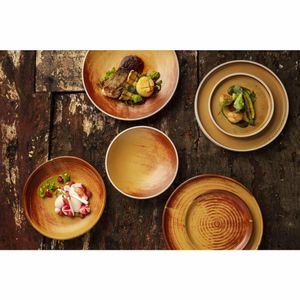 Olympia Canvas Shallow Tapered Bowl Sienna Rust 200mm (Pack of 6) - FA312 - 3