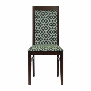Brooklyn Padded Back Dark Walnut Dining Chair with Green Diamond Padded Seat and Back (Pack of 2) - FT415 - 3