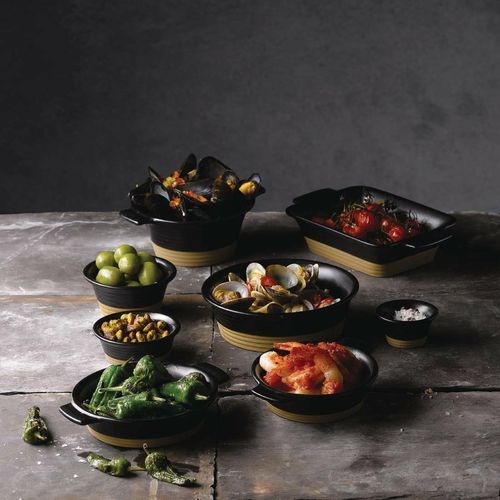 Churchill Black Igneous Stoneware Rectangle Dish 170mm (Pack of 6) - DY787 - 2