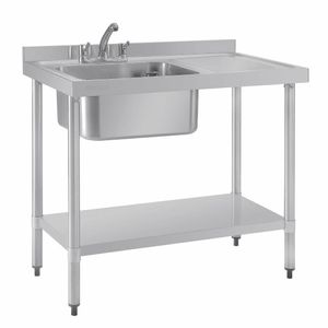 Vogue Single Sink Right Hand Drainer 1000mm - DY820 - 1