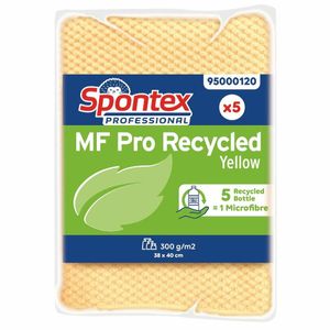Spontex MF Pro Recycled Microfibre Cloth Yellow (pk5) - FT635 - 1