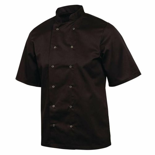 Whites Vegas Unisex Chefs Jacket Short Sleeve Black XXL - A439-XXL - 11