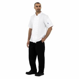 Whites Boston Unisex Short Sleeve Chefs Jacket White L - B250-L - 3