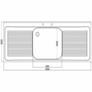 Holmes Stainless Steel Sink Double Drainer 1800mm - DR397 - 3