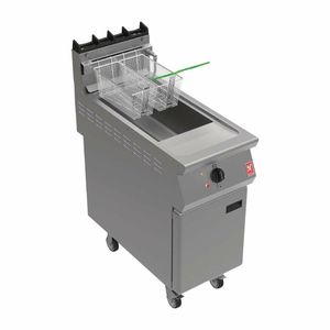 Falcon F900 Twin Basket Fryer with Filtration & Fryer Angel on Castors Propane Gas - FW772-P - 1