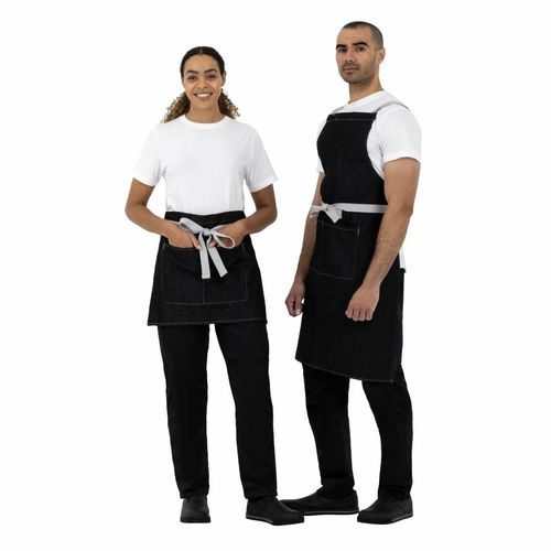 Southside X-Cross Back Bib Apron Denim Black - BB057 - 7