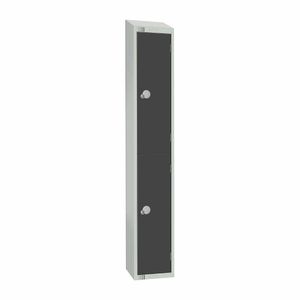 Elite Double Door Padlock Locker Graphite Grey with Sloping Top - GR692-PS - 1