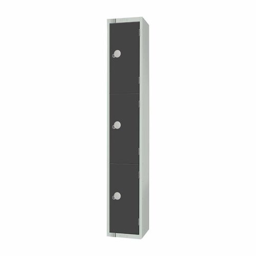 Elite Three Door Padlock Locker Graphite Grey - GR693-P - 2