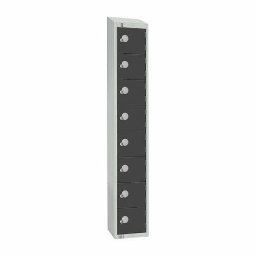Elite Eight Door Coin Return Locker with Sloping Top Graphite Grey - GR697-CNS - 1