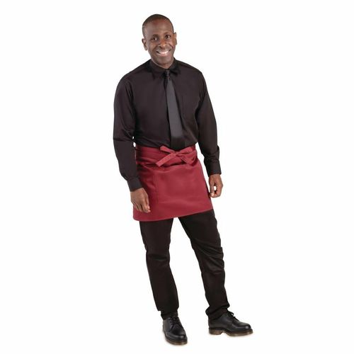 Whites Short Bistro Apron Burgundy - BB177 - 2