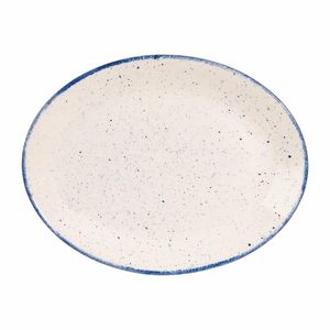 Churchill Stonecast Hints Oval Plates Indigo Blue 305mm (Pack of 12) - DS588 - 1