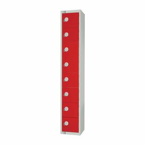 Elite Eight Door Manual Combination Locker Locker Red with Sloping Top - CE108-CLS - 1