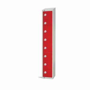 Elite Eight Door Padlock Locker with Sloping Top Red - CE108-PS - 1