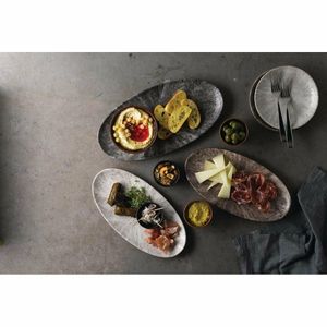 Churchill Studio Prints Stone Chefs Plates Quartz Black 347 x 173mm (Pack of 6) - FC141 - 3