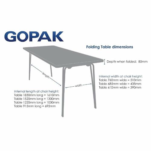 Gopak Contour Folding Table Red 6ft - DM948 - 2
