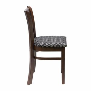 Manhattan Dark Walnut Dining Chair with Black Diamond Padded Seat (Pack of 2) - 3