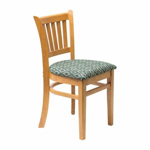Manhattan Soft Oak Dining Chair with Green Diamond Padded Seat (Pack of 2) - 1