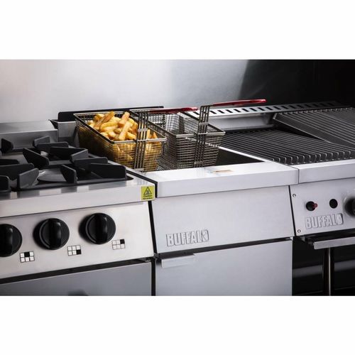 Buffalo Single Tank Twin Basket Freestanding Gas Fryer - 7