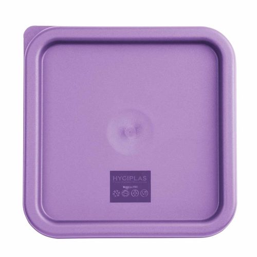Hygiplas Square Food Storage Container Lid Purple Medium - FX144 - 1