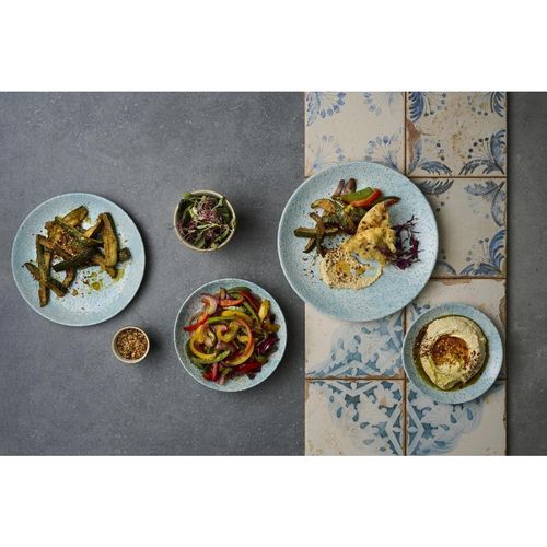 Churchill Vintage Prints Med Tiles Aquamarine Round Dish 145mm (Pack of 12) - DX119 - 1