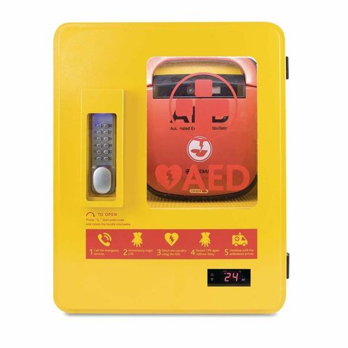 Automated External Defibrillator Alarmed Outdoor Heated Metal Cabinet - CH788 - 3