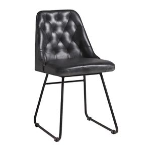 Harland Side Chair Leather Vintage Black (Pack of 2) - HS733 - 1