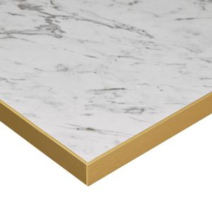 Omega Square Laminate Table Top White Carrara Marble 800x800mm - HS765 - 3