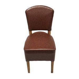 Hanoi Dining Chair In Weathered Oak with Bison Vinyl Espresso (Pack of 2) - HP761 - 3