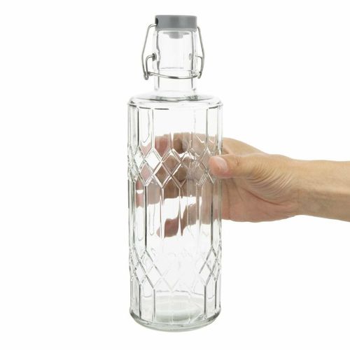 Olympia Geo Glass Water Bottle with Stopper 1Ltr (Pack of 6) - DN816 - 4