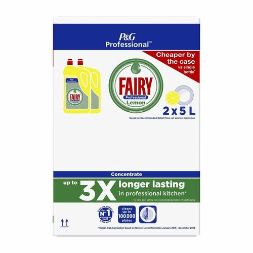 Fairy Professional Washing Up Liquid Lemon 5Ltr (Pack of 2) - DX553 - 3