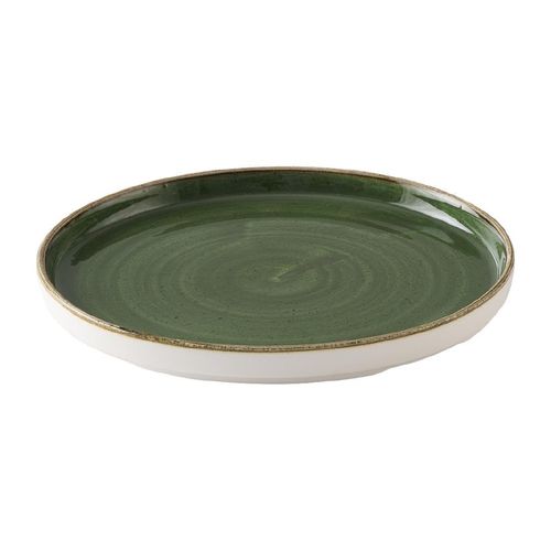 Churchill Stonecast Sorrel Green Walled Plates 255mm (Pack of 6) - HX012 - 2