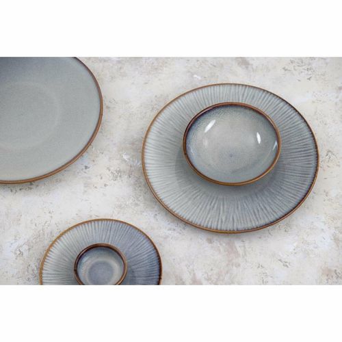 Olympia Drift Grey Embossed Coupe Low Bowls 260mm (Pack of 4) - FU197 - 6