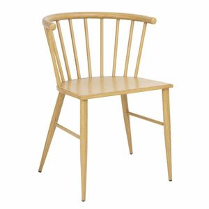 Bolero Harrowdene Metal Side Chairs Wood Effect (Pack of 2) - FU526 - 1