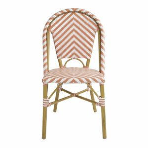 Bolero Parisian Style Rattan Side Chair Coral (Pack of 2) - FU534 - 3