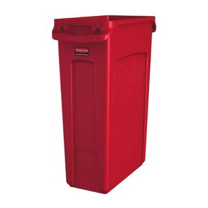 Rubbermaid Slim Jim with Venting Channels Red 87Ltr - HY013 - 1