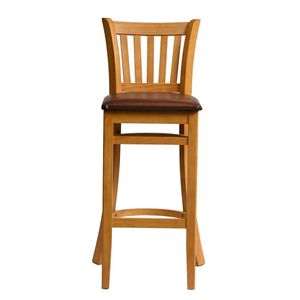 Manhattan Bar Chair in Soft Oak with Bison Espresso Seat - HX856 - 1