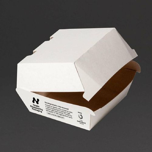 Notpla Clamshell Burger Boxes - White (Pack of 200) - HW504 - 4