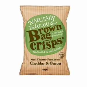 Brown Bag Crisps Cheddar and Onion 40g (Pack of 20) - FU432 - 1