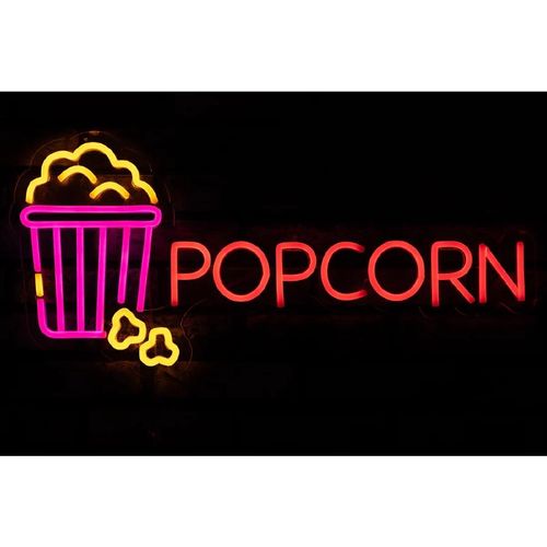 A1 Equipment Popcorn Neon Style LED Light-up Sign A7374 - HT419 - 3