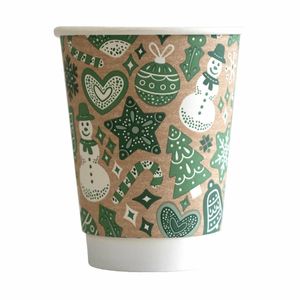 Vegware Christmas Double Wall Hot Cup 89-Series 12oz (Pack of 500) - HX493 - 1