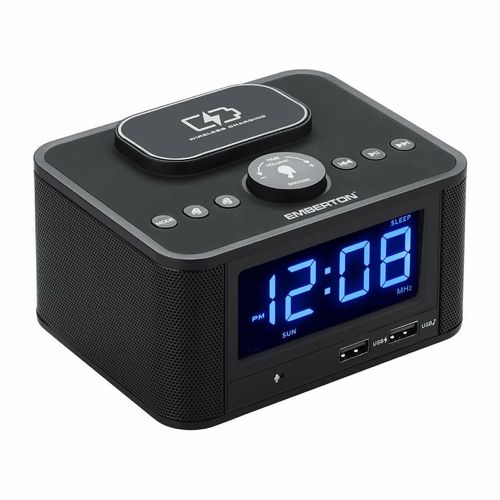 Emberton Bodmin Multi-Function Alarm Clock with Wireless Charging & Speaker - HZ529 - 1