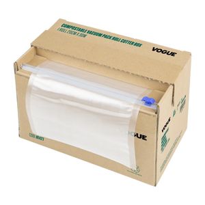 Vogue Compostable Vacuum Pack Roll Cutter Box 20cm x 30m - AT477 - 1