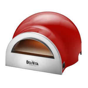 Delivita Dual Fuel Gas Pizza Oven Chilli Red - HZ247 - 1